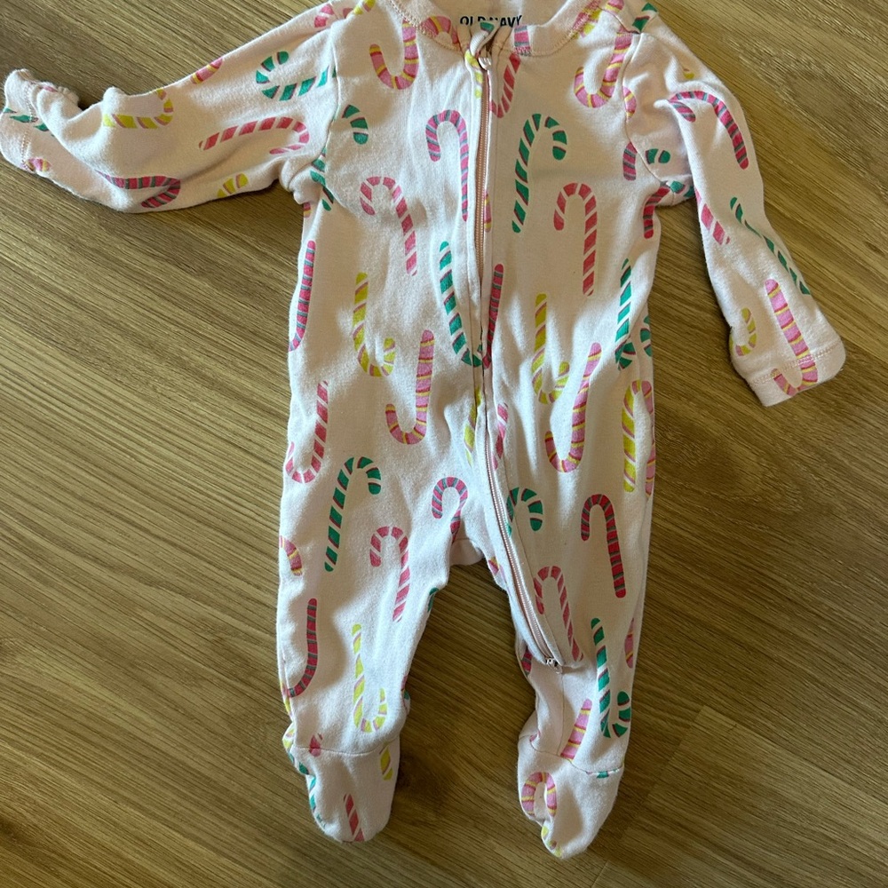 Old Navy Pink Candy Cane Kids One Piece